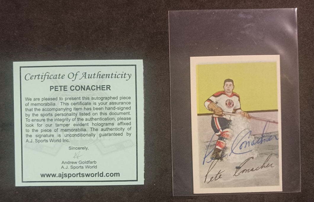 Pete Conacher #33 Hockey Card Signed with Certificate of Authenticity