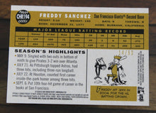 Load image into Gallery viewer, 2009 Topps Heritage Chrome Freddy Sanchez Black Refractor SSP 14/60 CHR194
