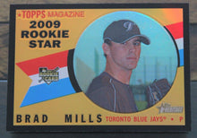 Load image into Gallery viewer, 2009 Topps Heritage Chrome Brad Mills Black Refractor SSP 53/60 CHR179
