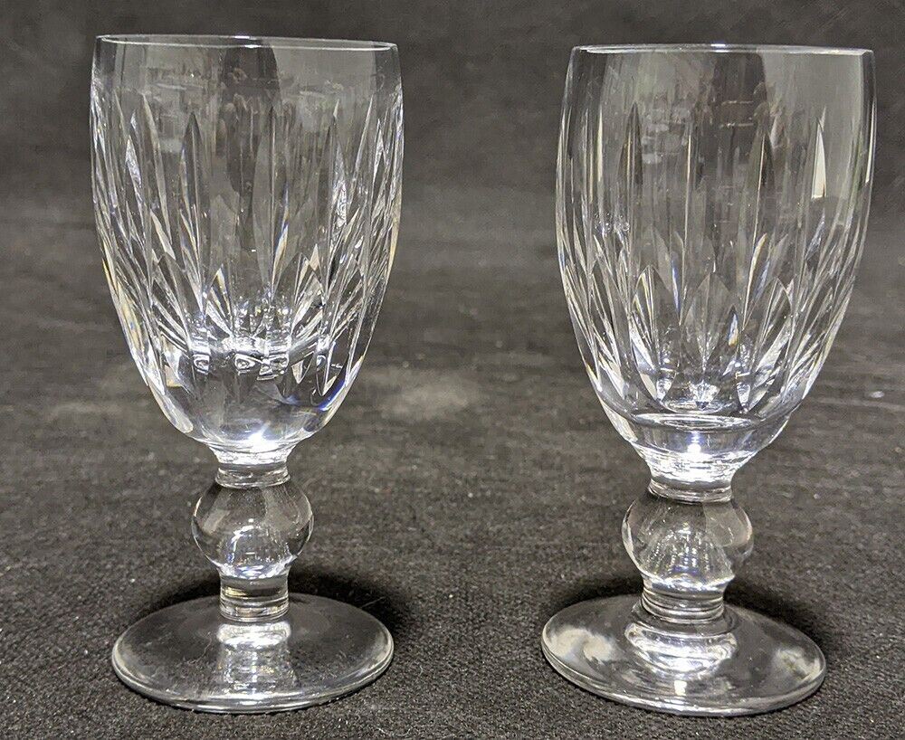 2 WATERFORD - Acid Signed - Crystal Sherry Glasses - Maureen