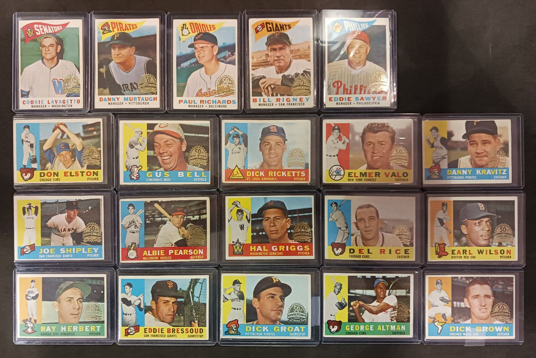 2009 Topps Heritage 50th Anniversary 1960 Buybacks Lot of 20 range #221 to 259