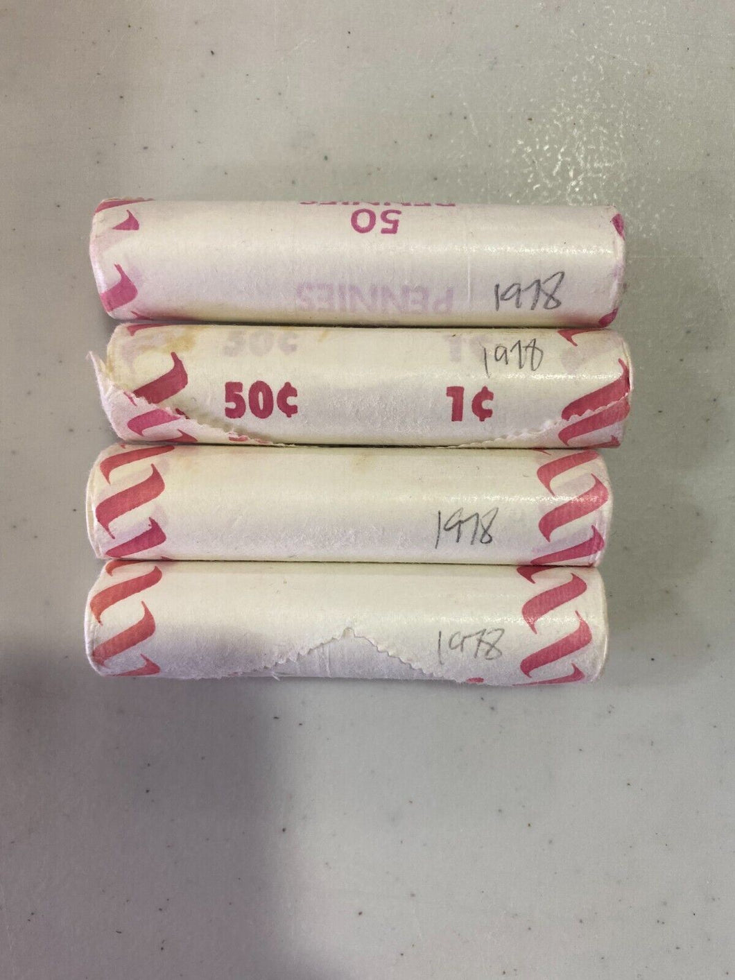 1978 Canadian Penny Bank Roll Bu Red 4rolls