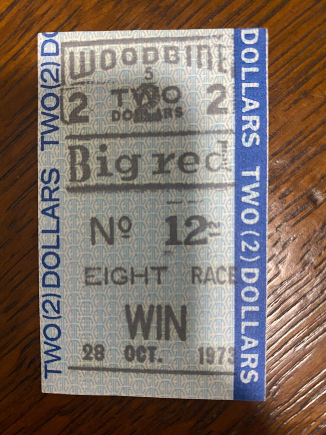 1973 Secretariat Big Red Last Race Ticket Canadian International