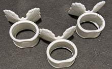 Load image into Gallery viewer, 3 White Ceramic Butterfly Topped Napkin Rings
