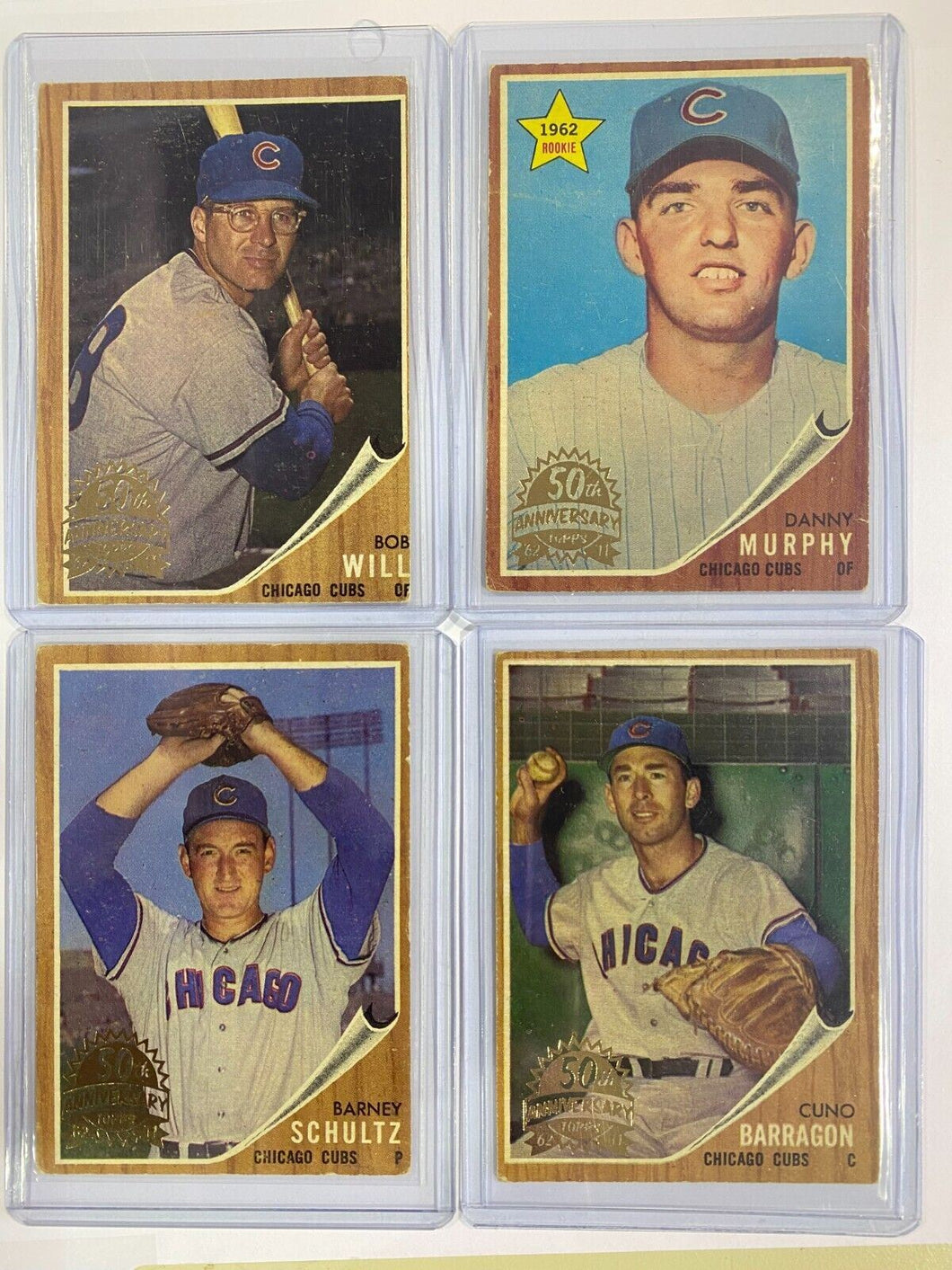 2011 Topps Heritage 50th Anniversary 1962 Buybacks Chicago Cubs lot of 4 cards