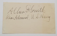 Load image into Gallery viewer, 1948 Military Autograph US Navy Rear Admiral Allan Smith with envelope

