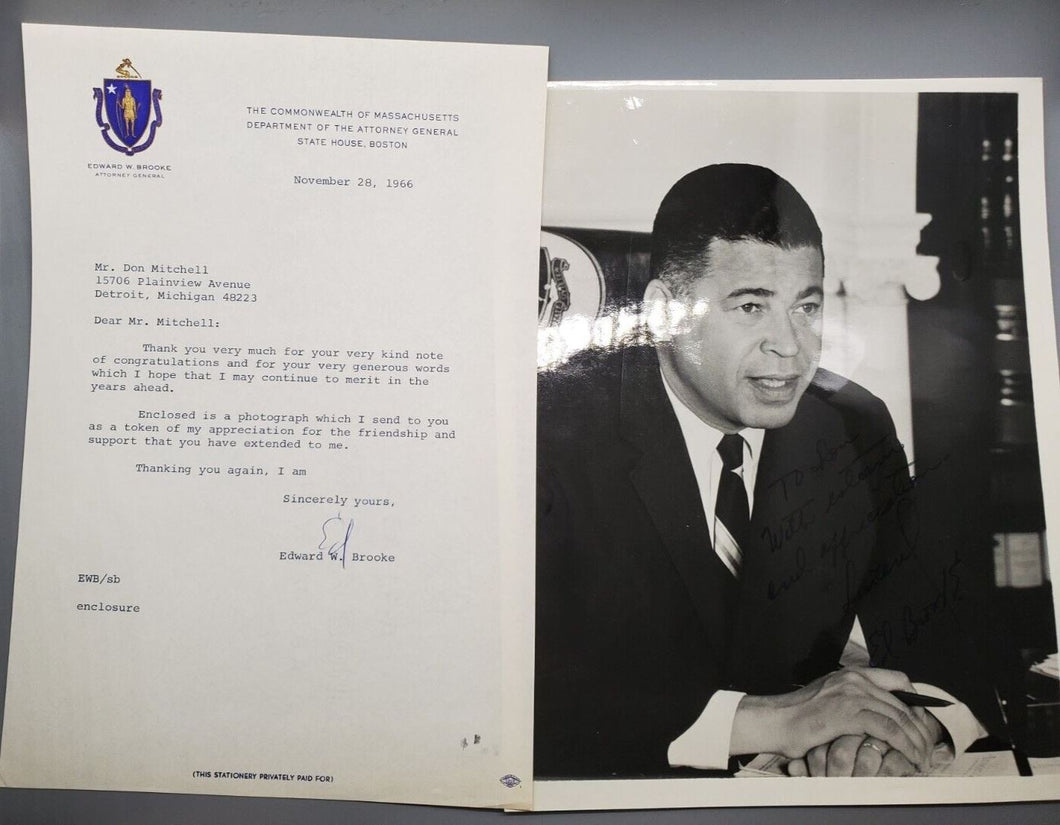 1966 Autograph Attorney General Edward W. Brooke Signed