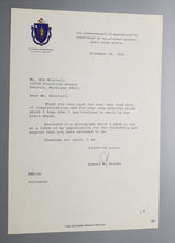 Load image into Gallery viewer, 1966 Autograph Attorney General Edward W. Brooke Signed
