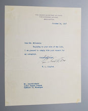 Load image into Gallery viewer, 1947 Autograph Under Secretary of State W. L. Clayton Signed
