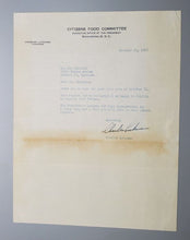 Load image into Gallery viewer, 1947 Autograph Chairman Food Committee Charles Luckman Signed
