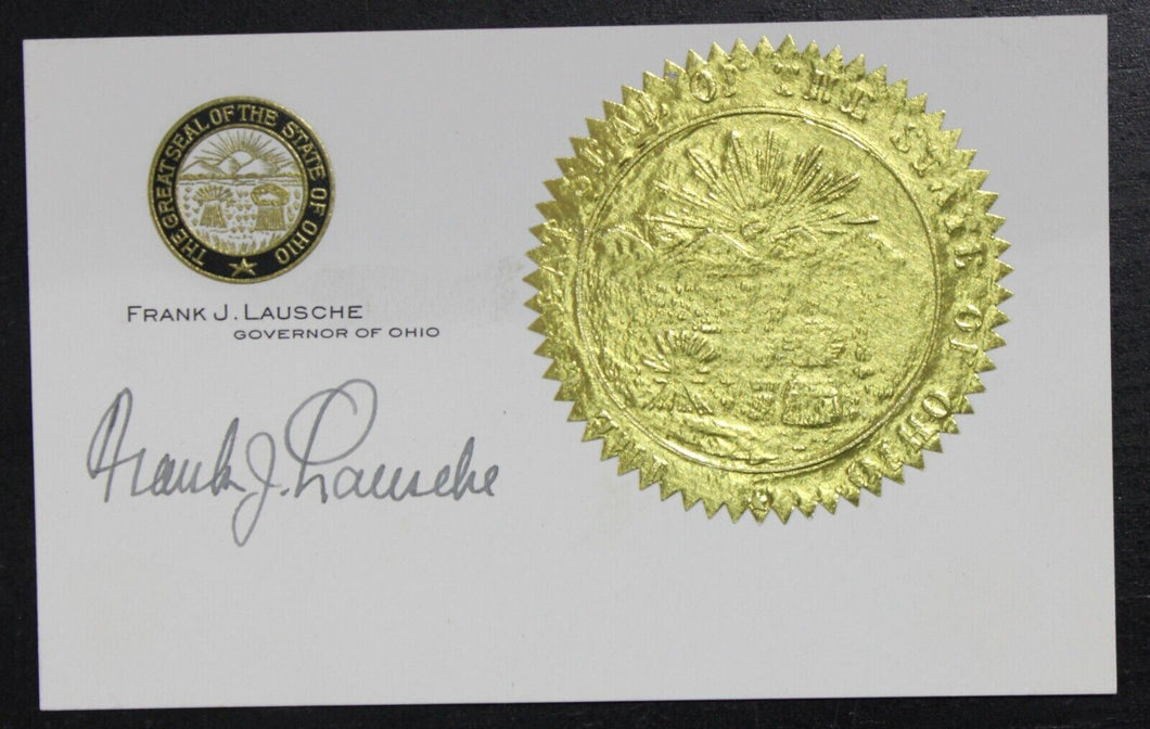 Frank J. Lausche Autograph (Governor of Ohio, 1945-1947 & 1949-1957)