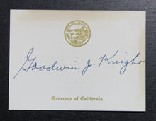 Load image into Gallery viewer, Goodwin Knight Autograph (Governor of California, 1953-1959)
