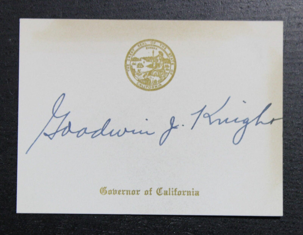 Goodwin Knight Autograph (Governor of California, 1953-1959)
