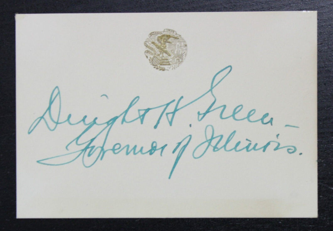 Dwight H. Green Autograph (Governor of Illinois, 1941-1949)