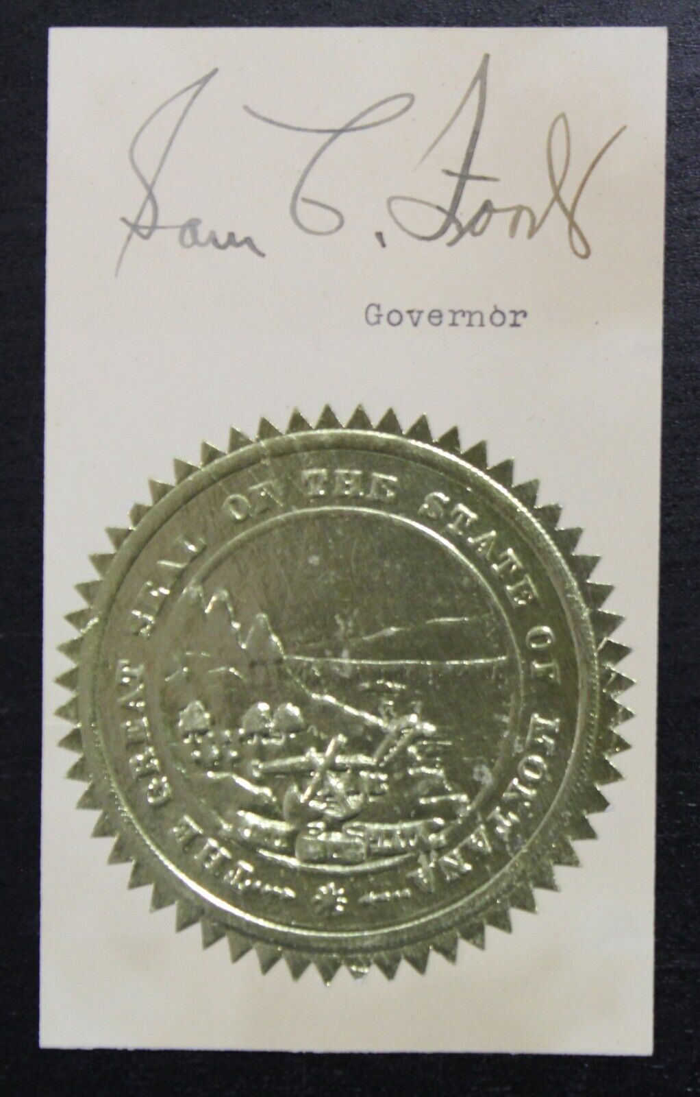 Sam C. Ford Autograph (Governor of Montana, 1941-1949)