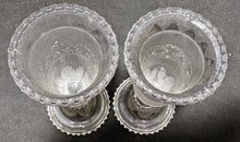 Load image into Gallery viewer, Pair of Vintage Pressed Glass Pedestal Wine / Water Goblets / Glasses - 8 1/4&quot;
