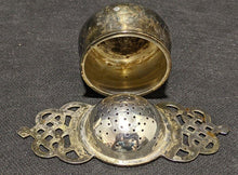 Load image into Gallery viewer, Vintage Silver Plated Tea Strainer &amp; Holder
