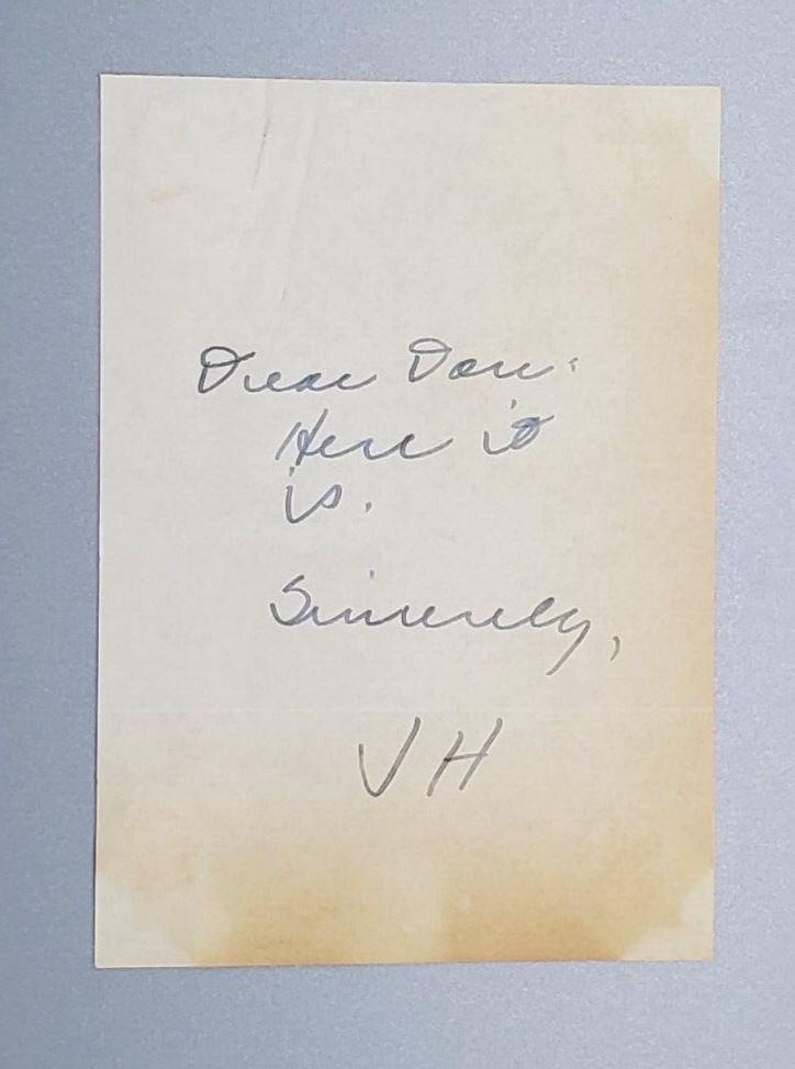 Military Autograph V.H. Signed