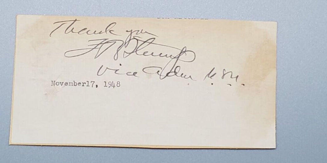 U.S. Military Autograph Nov. 17, 1948 Signed