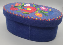 Load image into Gallery viewer, Handmade Quilted Wool &amp; Cotton Sewing Box Made in Hungary
