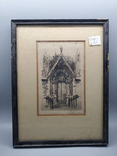 Load image into Gallery viewer, 1928 Pencil Signed Etching/Print - Gremillet - Cathedral Entrance
