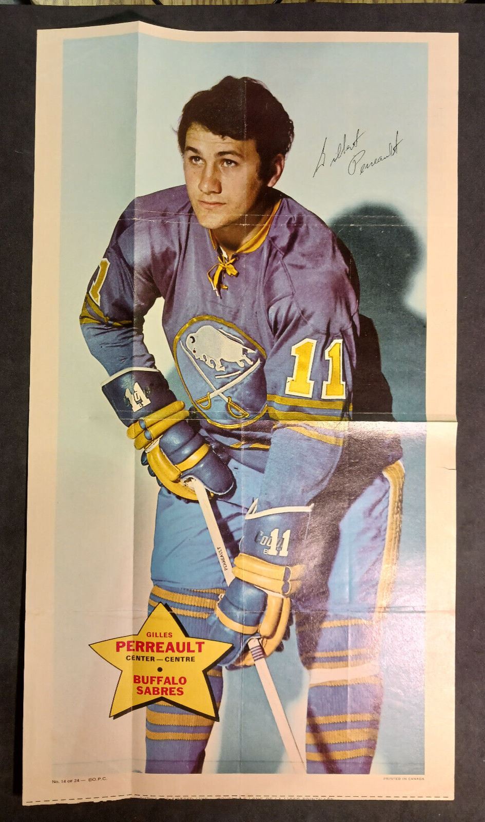 1971-72 O-Pee-Chee NHL Poster Gilles Perreault #14