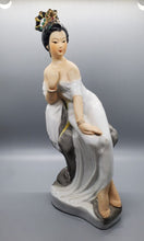 Load image into Gallery viewer, Vintage Provocative Asian Woman Sitting Figurine - Falling Gown
