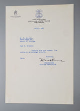 Load image into Gallery viewer, 1947 Commissioner Donald S. Leonard Autograph Signed
