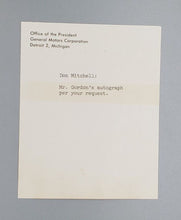 Load image into Gallery viewer, General Motors Corp. President John Gordon &amp; Frederic G. Donner Autograph Signed
