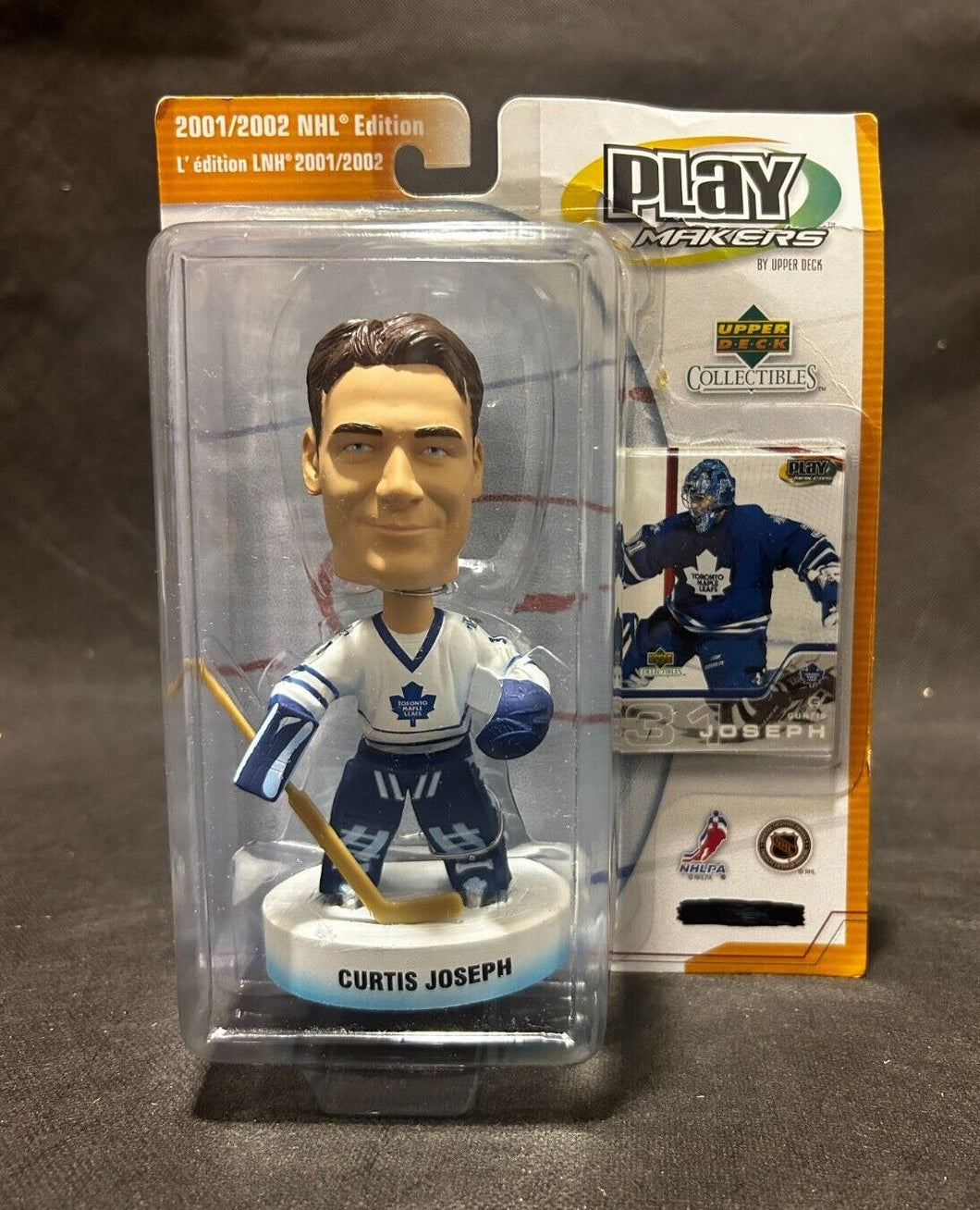 2001/2002 NHL Play Makers Upper Deck Bobble Head of Curtis Joseph