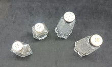 Load image into Gallery viewer, Crystal Glass Salt &amp; Pepper Shakers STERLING TOPS 2 pairs Lot #07
