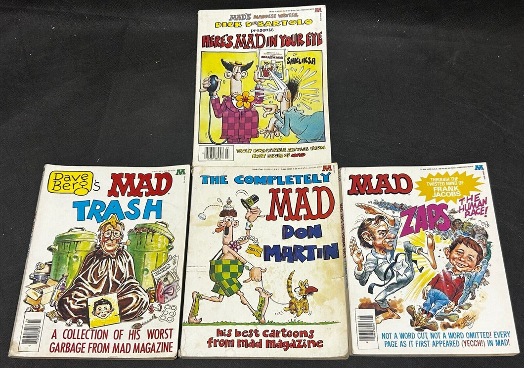Lot of 4 Vintage Mad Magazines Books, EX Condition