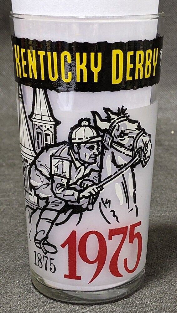 1975 Kentucky Derby Mint Julip Glass - Churchill Downs - Foolish Pleasure (6)