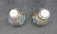 Load image into Gallery viewer, Crystal Glass Salt &amp; Pepper Shakers STERLING TOPS w/ Candlewick Pattern Set
