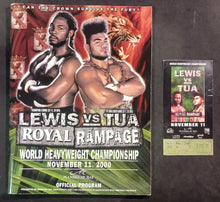 Load image into Gallery viewer, 2000 Lennox Lewis vs Tua Boxing Championship Program + Ticket Stub
