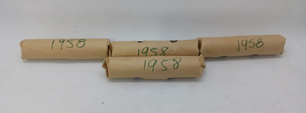 1958 Canadian Pennies (50 coins per roll) 4 rolls