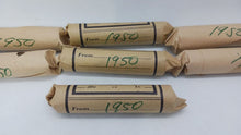 Load image into Gallery viewer, 1950 Canadian Pennies (50 coins per roll) 7 Roll
