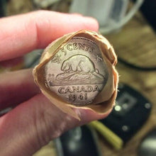 Load image into Gallery viewer, 1941 Canadian Nickel Rolls (Canada 5 cent) (40 coins per roll) x 3 Rolls
