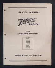 Load image into Gallery viewer, 1936 Zenith Radio Automobile Receivers Service Manual
