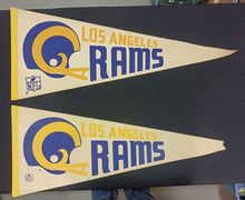 Load image into Gallery viewer, 1960s Los Angeles Rams 2 Bar NFL National Football League 30&quot; Diff Pennant Pair
