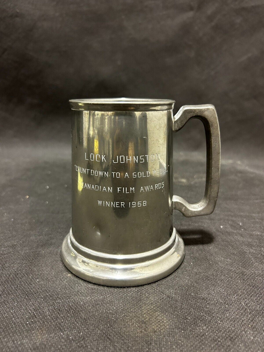 1968 Lock Johnston Canadian Film Awards Pewter Trophy Tankard, EX+