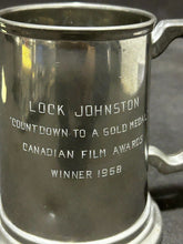 Load image into Gallery viewer, 1968 Lock Johnston Canadian Film Awards Pewter Trophy Tankard, EX+
