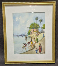 Load image into Gallery viewer, Framed &amp; Signed Watercolour - Seaside, Beach Side Scene
