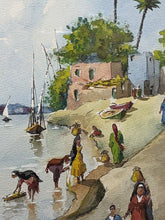 Load image into Gallery viewer, Framed &amp; Signed Watercolour - Seaside, Beach Side Scene
