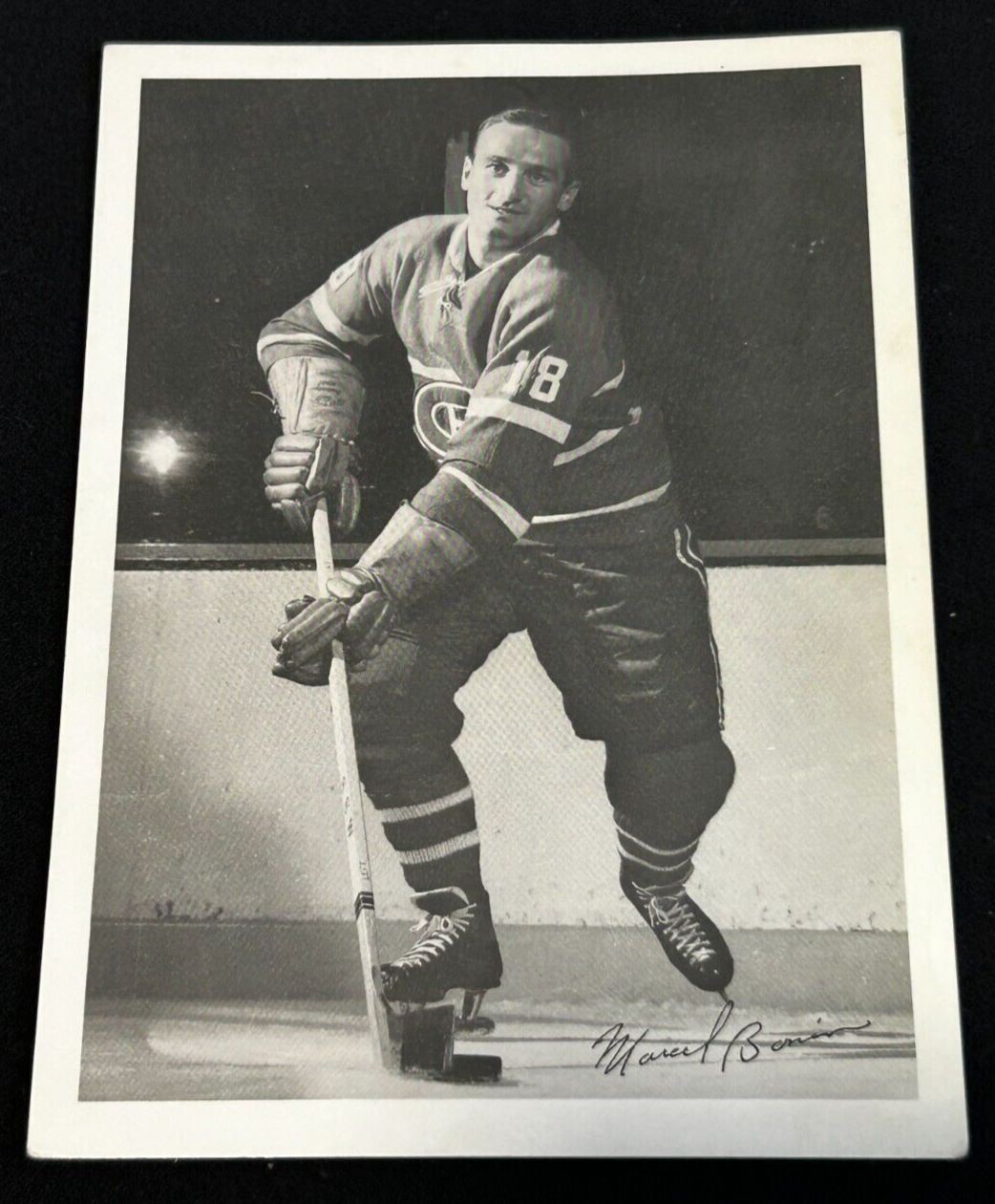 1960-61 York Peanut NHL Marcel Bonin Habs Montreal 5X7