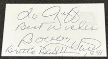 Load image into Gallery viewer, 1991 Bobby Hull Signed Bretts Dad Card, EX+ SIZE- 2inch X 3.5inch
