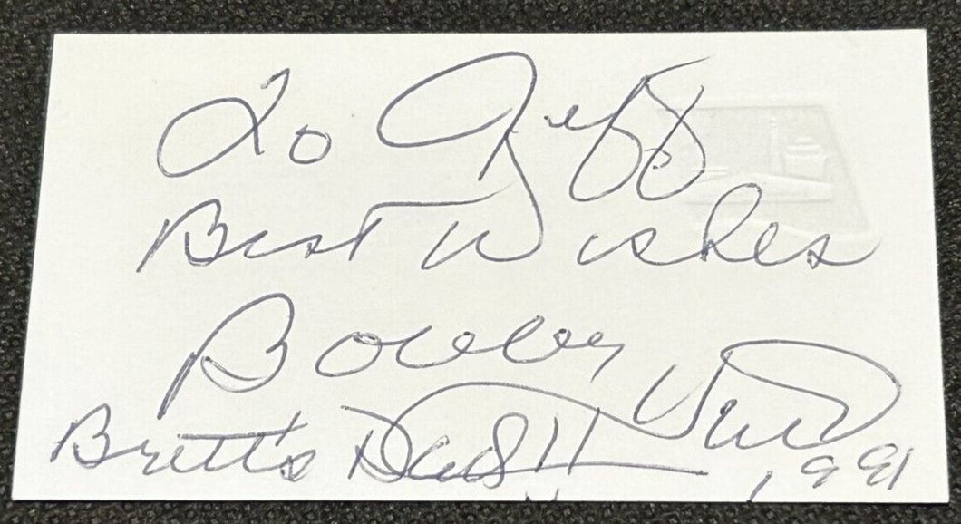 1991 Bobby Hull Signed Bretts Dad Card, EX+ SIZE- 2inch X 3.5inch