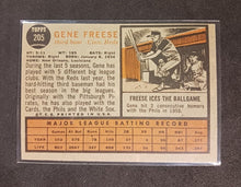 Load image into Gallery viewer, 2011 Topps Heritage 50th Anniversary 1962 Buybacks Gene Freese #205 Brown Back B
