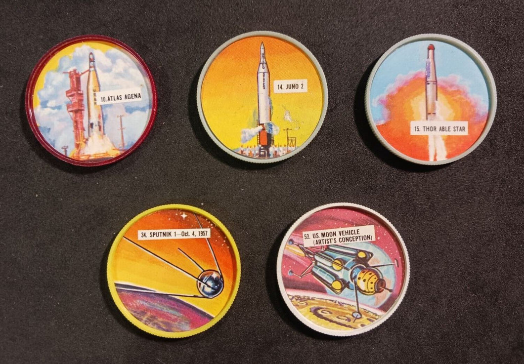 1960's Dare Foods Space Coins lot of 5