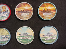 Load image into Gallery viewer, 1960&#39;s Schuler&#39;s Potato Chips Battle Ship Coins Lot x 6
